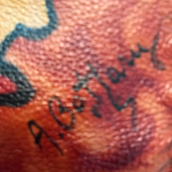 Leathercraft original artwork!Small versatile multi colored envelope clutch. - Picture 3 of 7